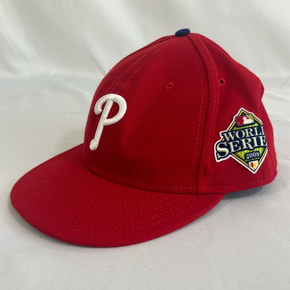 Phillies World Series Fitted Cap Hat 2008 - 7 7/8 - New Era 59Fifty